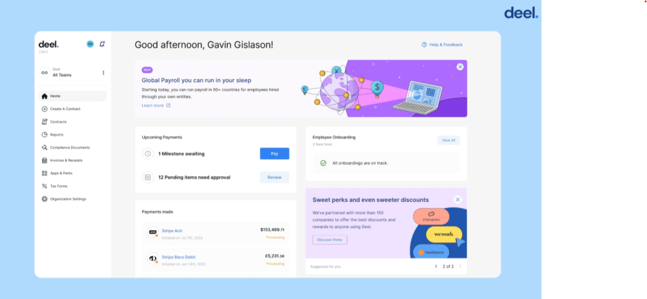 deel Deel dashboard